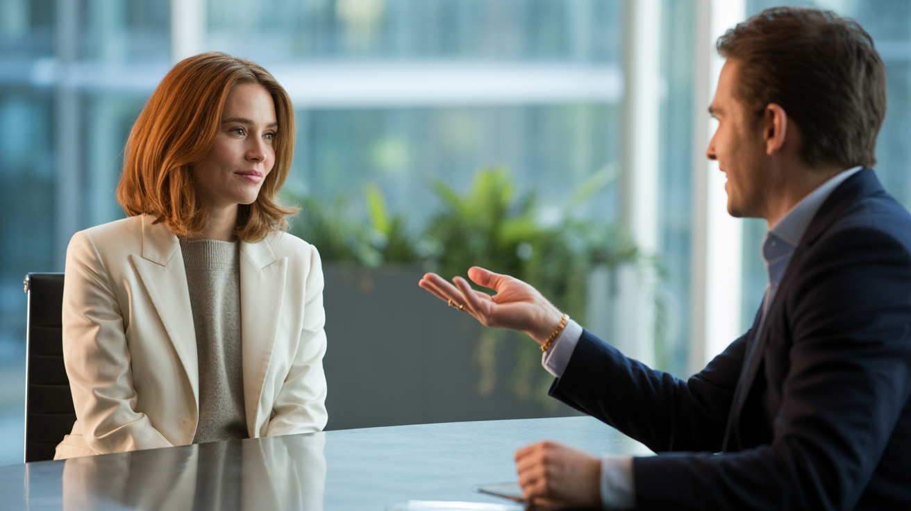 Coach and client in a productive one-on-one session