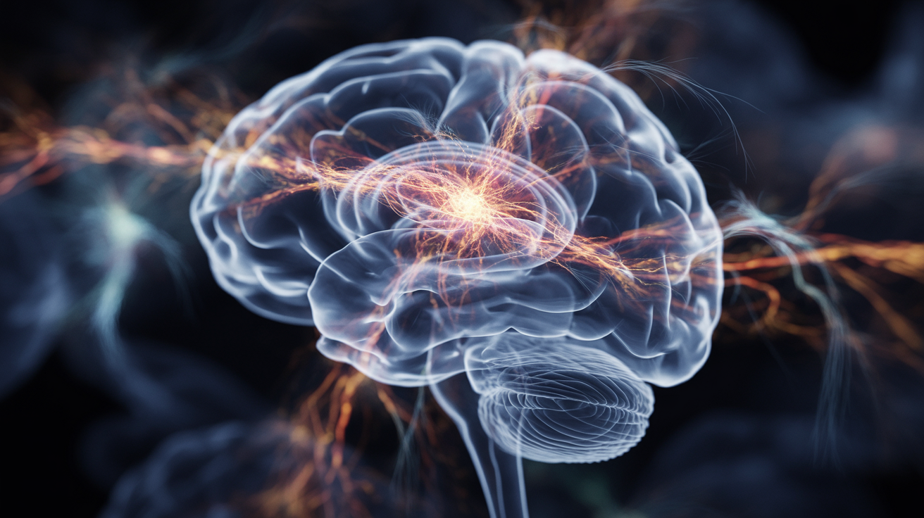 Brain with connected nodes showing psychological triggers and decision pathways
