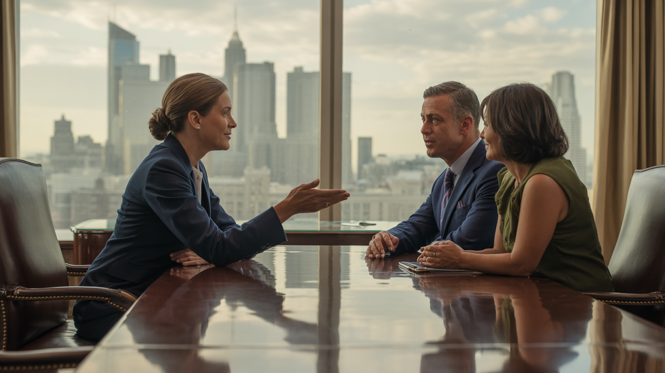 Financial advisor building trust with clients through content