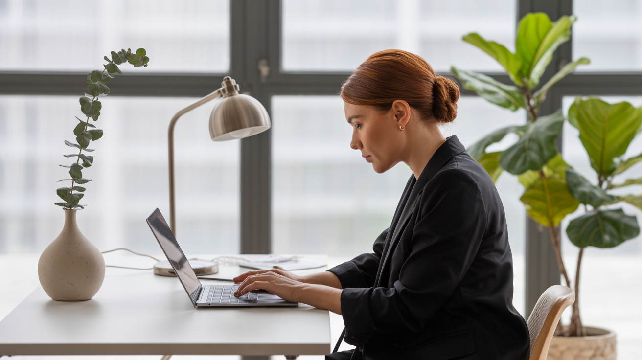 Freelancer working in a modern home office