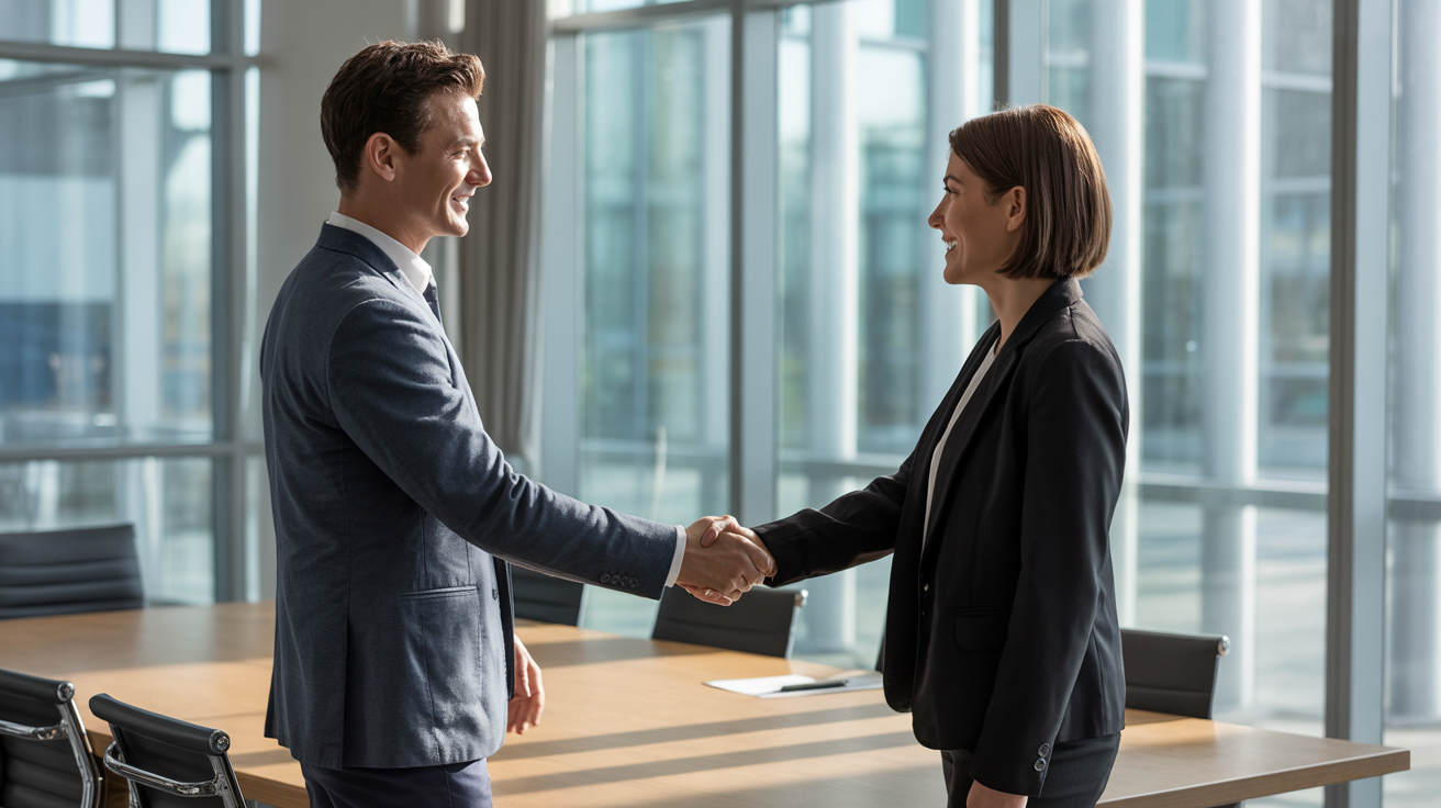 IT consultant closing a major project deal