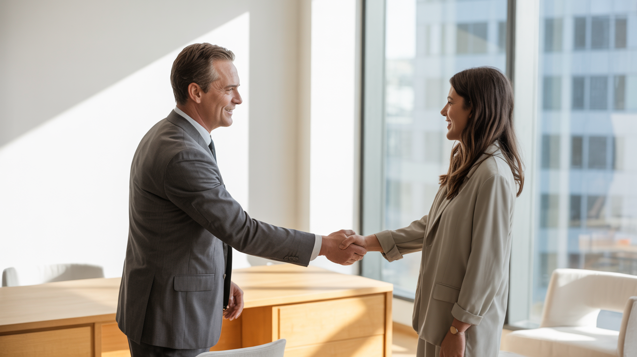 Lawyer meeting with new client who found them through content