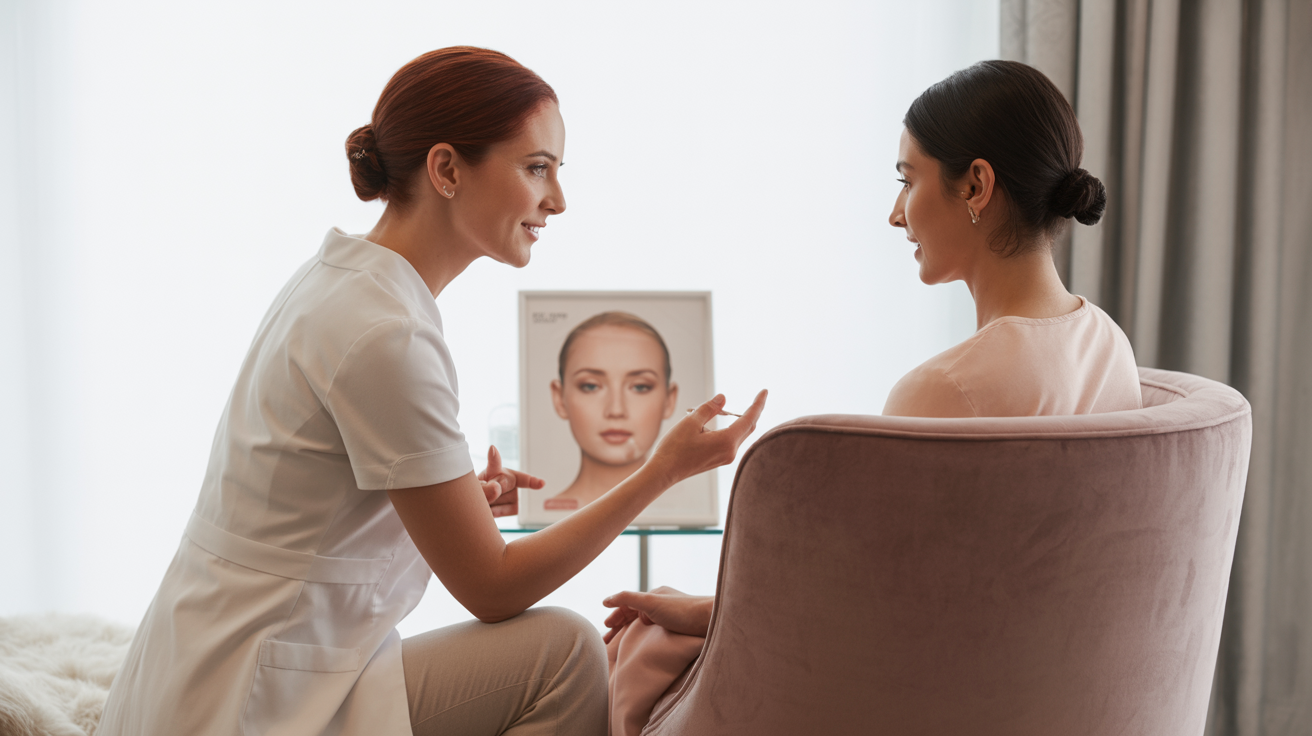 Med spa building trust with client through personalized consultation