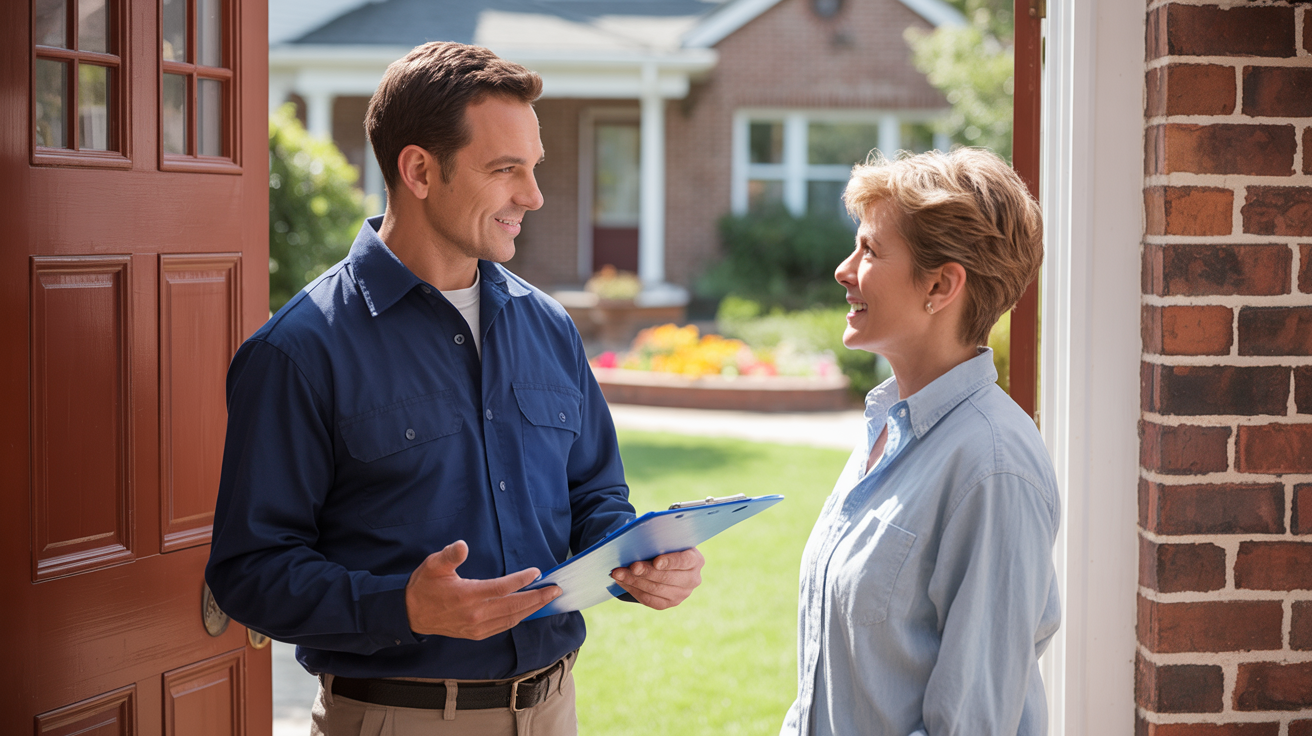 Pest control professional building trust with homeowners