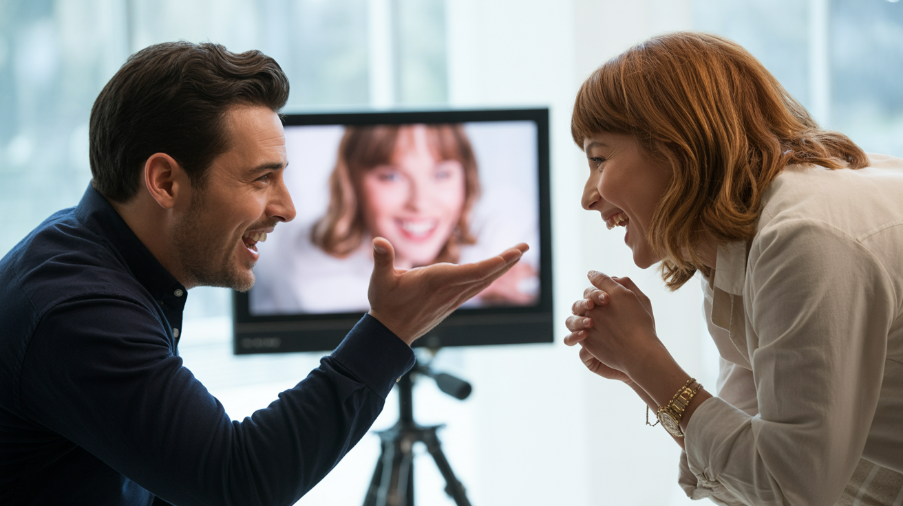 Photographer connecting with clients through authentic communication