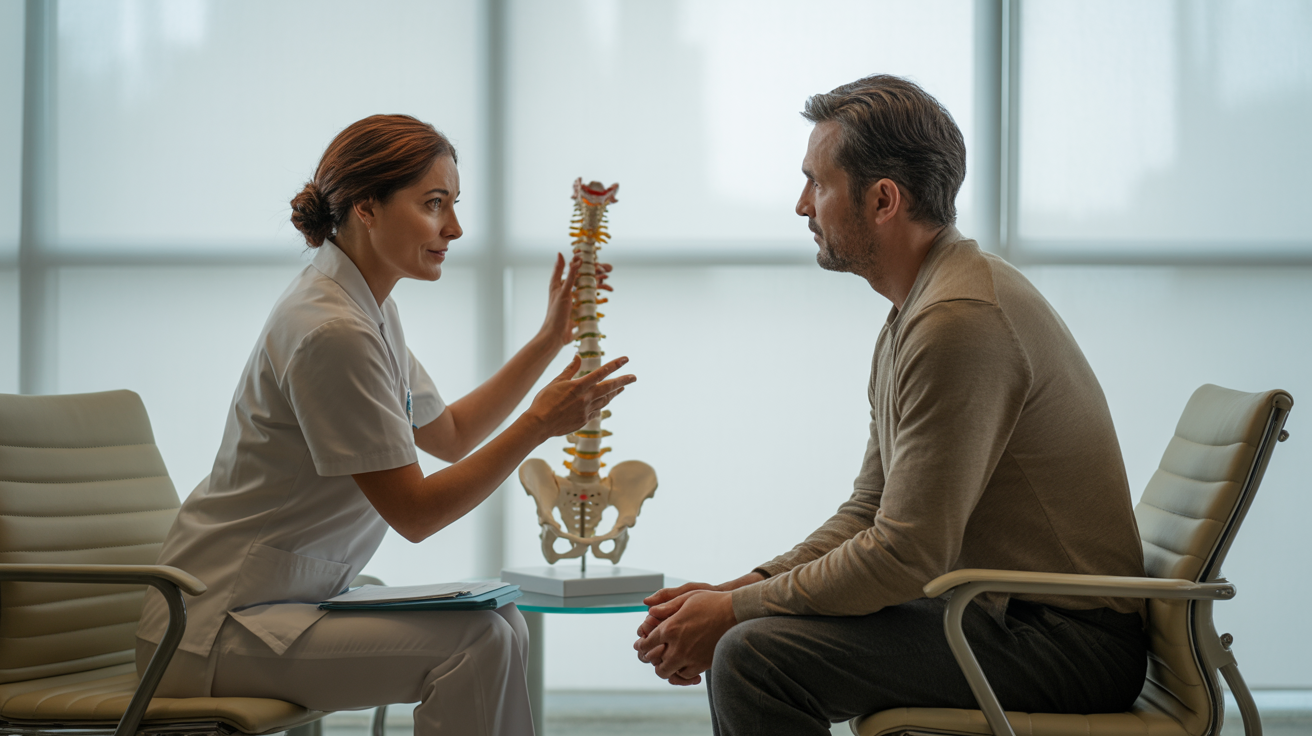 Physical therapist connecting with patients through educational content