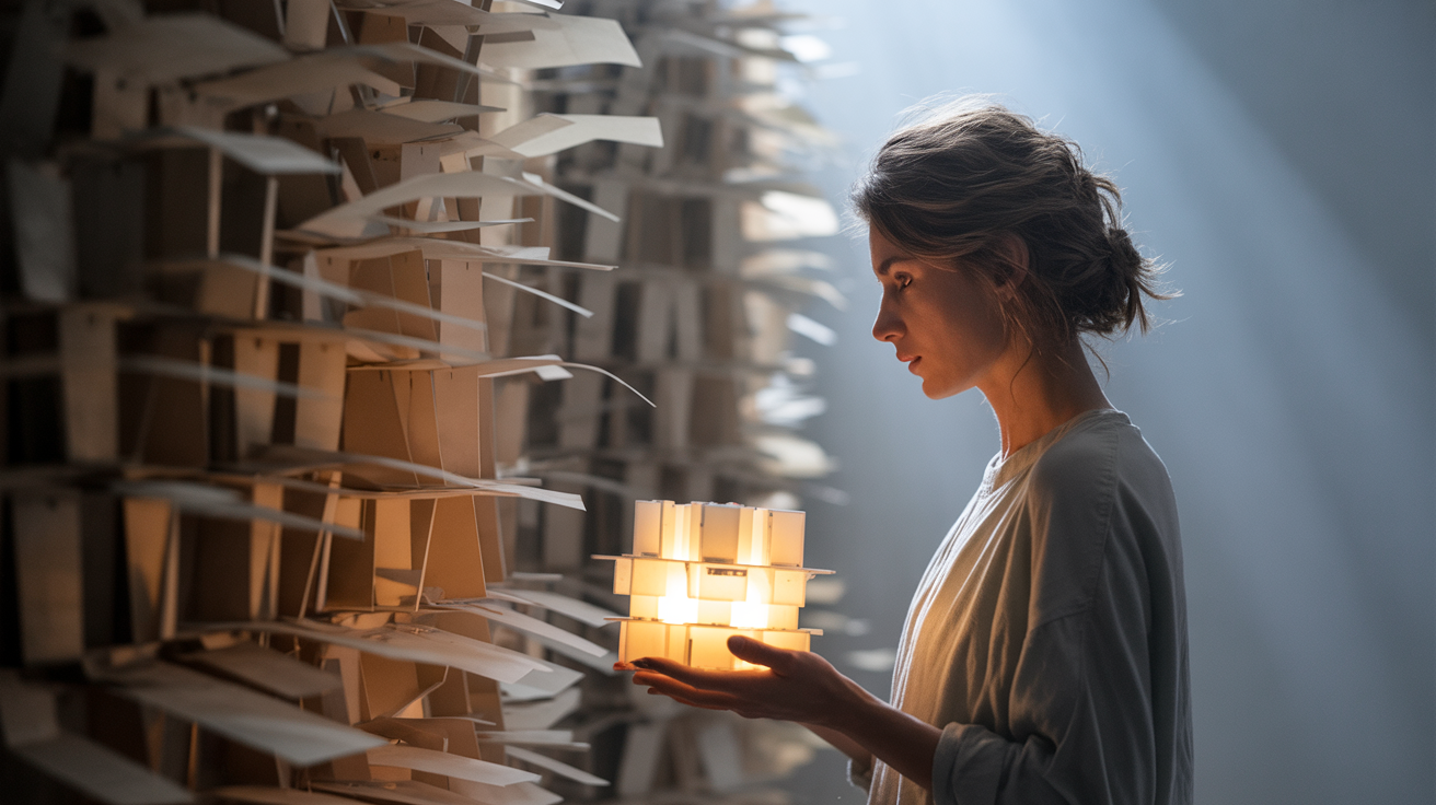 Person with wall of past failures learning to see new approach differently