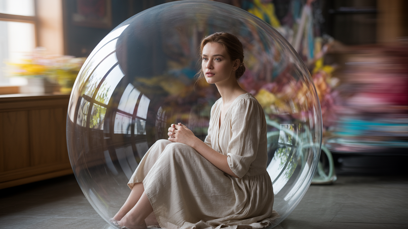 Person comfortable in status quo bubble while better options exist outside