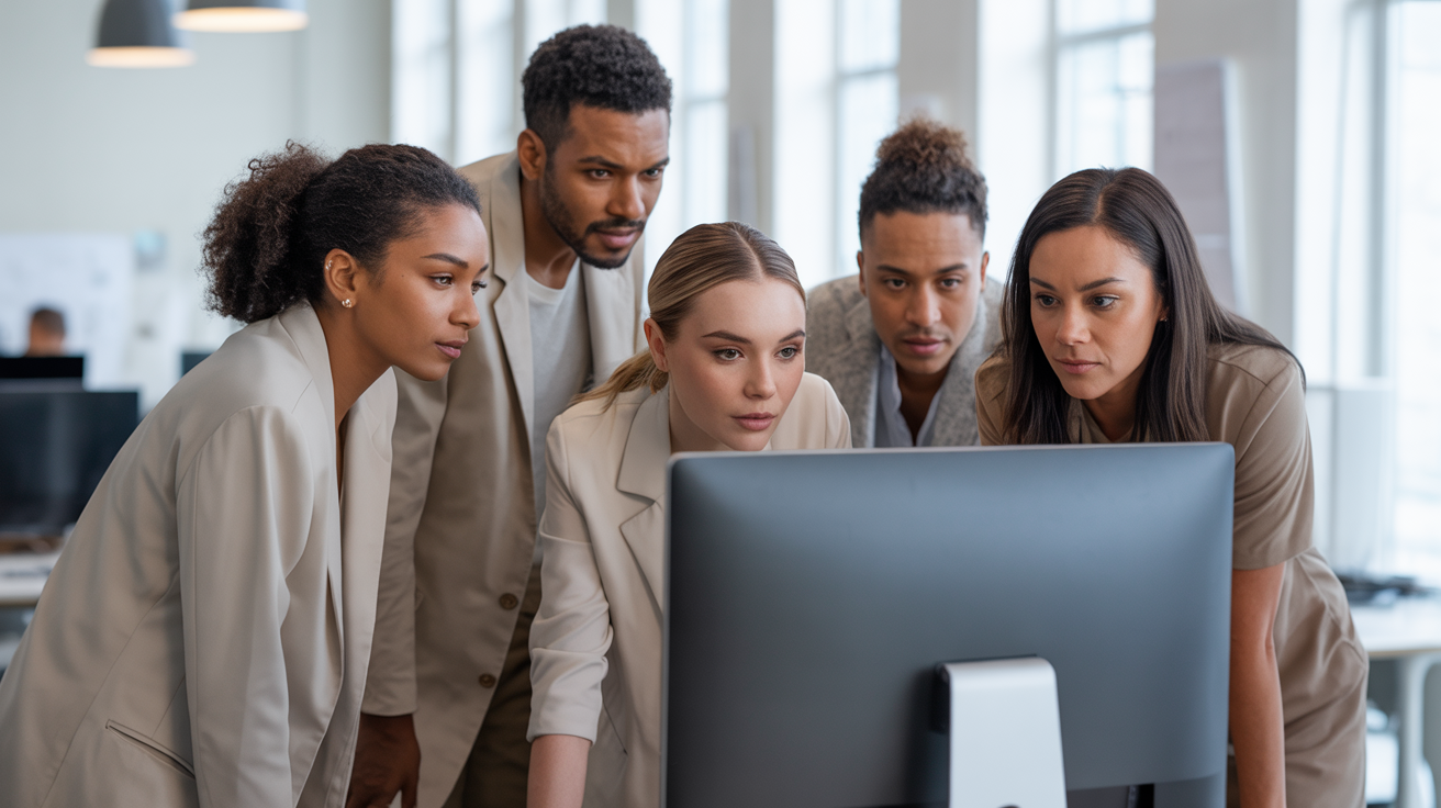 SaaS team reviewing product metrics