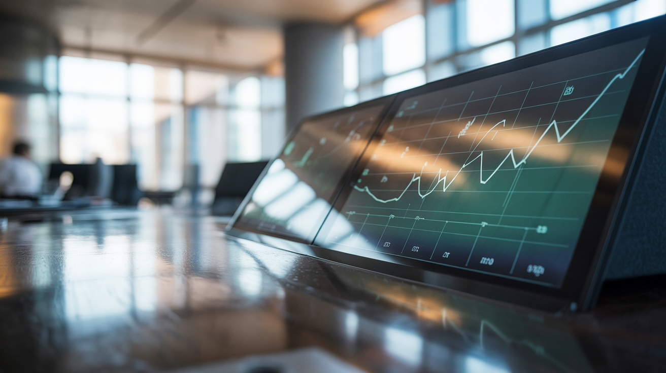 Business dashboard with key metrics and growth indicators, data-driven decision making visualization