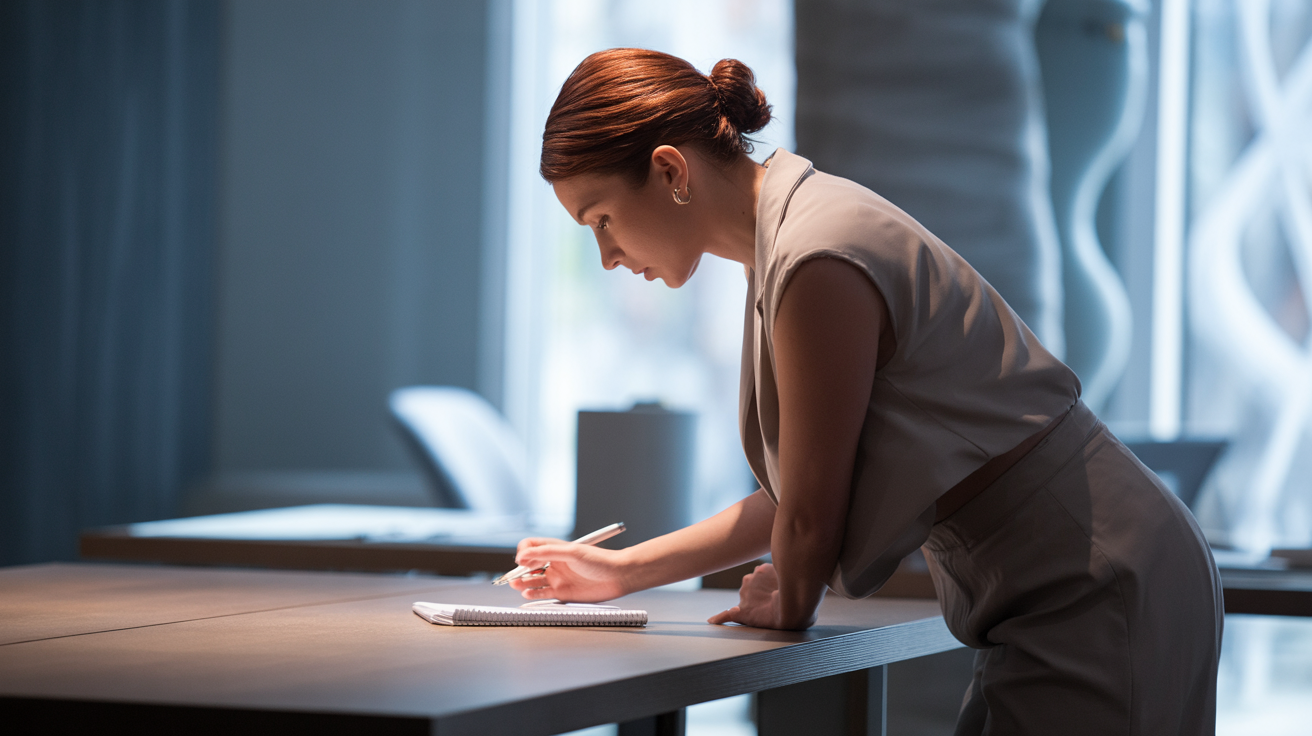 Copywriter crafting short-form content with SLAP framework