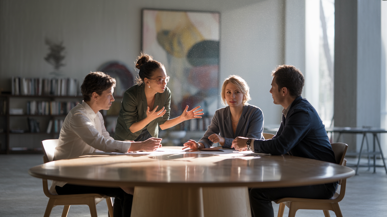 Agency team planning content strategy with templates