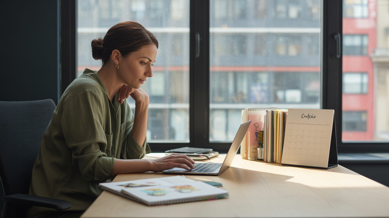 Freelancer creating blog content with proven templates